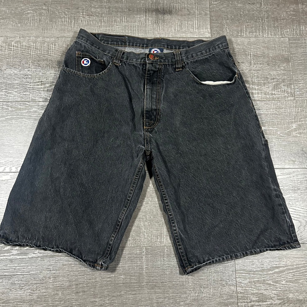 G Unit Black Denim Carpenter Shorts Size 36 Y2K Streetwear Baggy Heavyweight